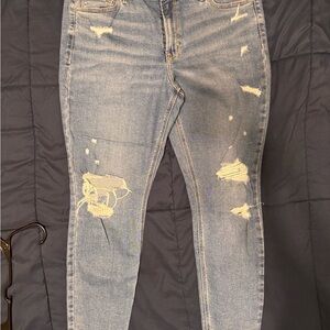 Old Navy Distressed Light Blue Skinny Jeans